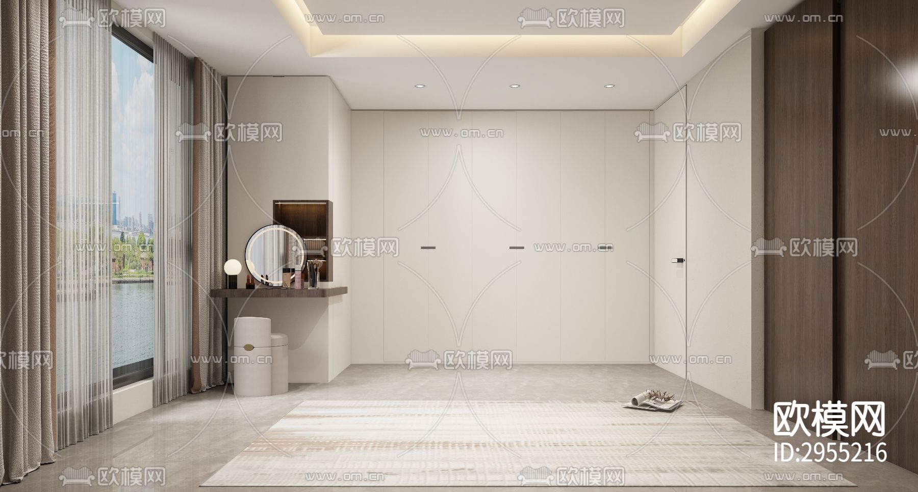 现代平层效果图下载（渲染图6）