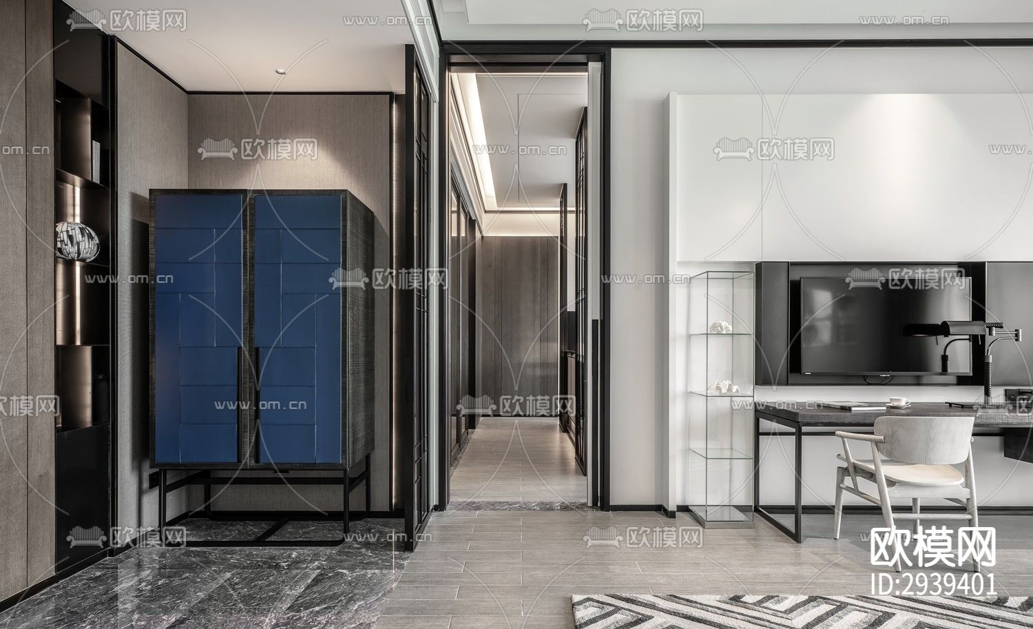 新中式酒店民宿效果图下载（渲染图13）