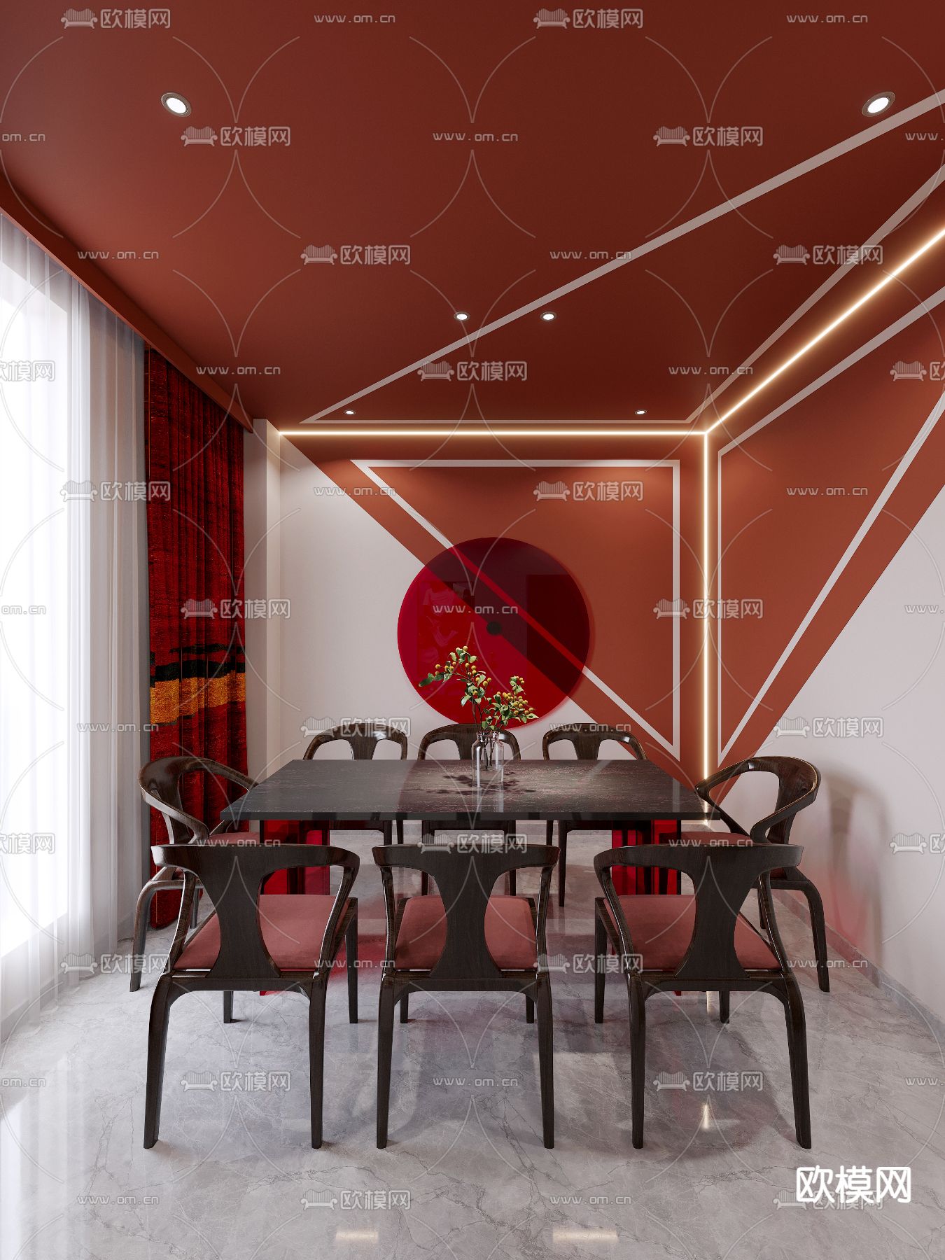 剧本杀包间3d模型下载（渲染图1）