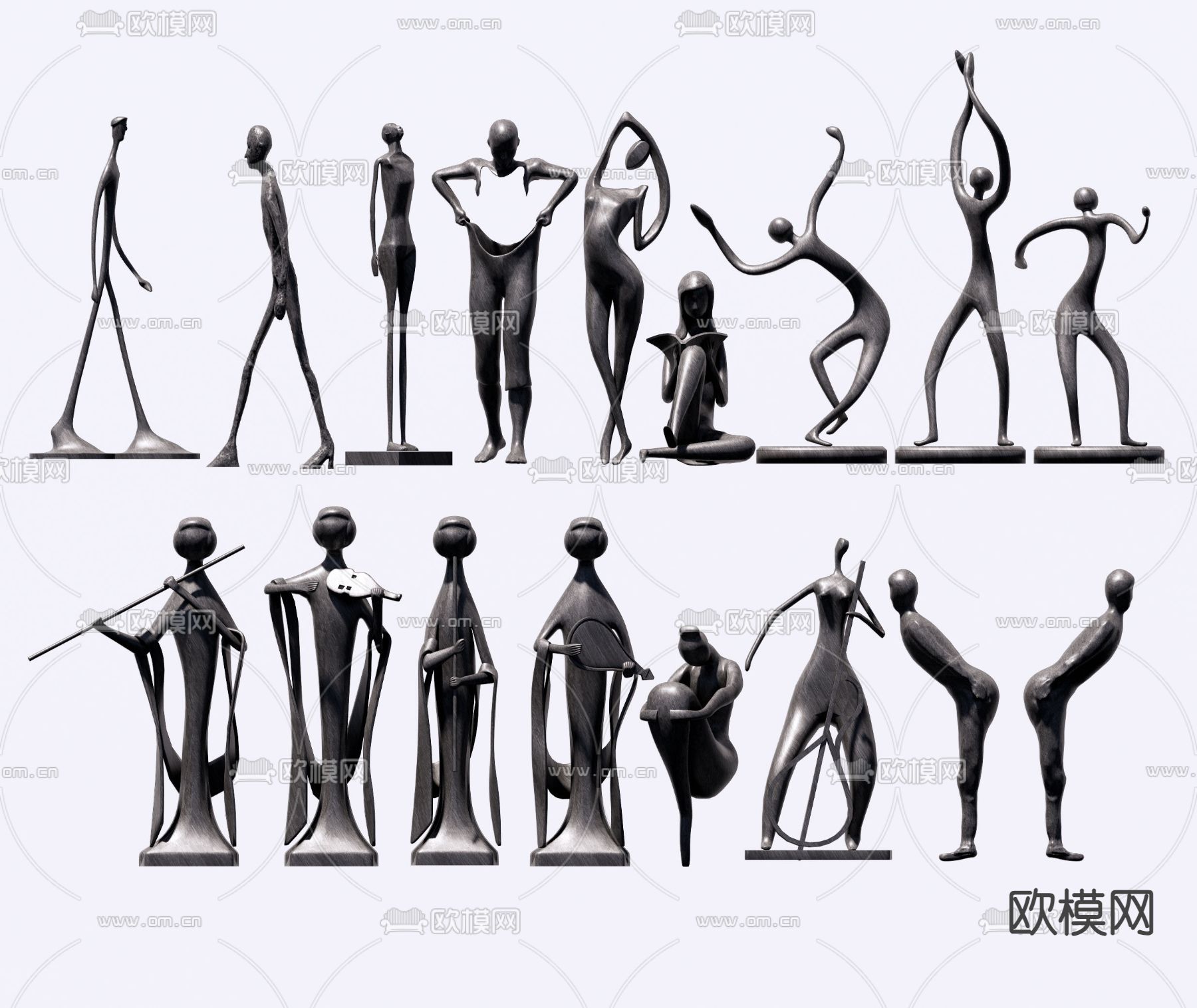 人物雕塑 小品 摆件su模型