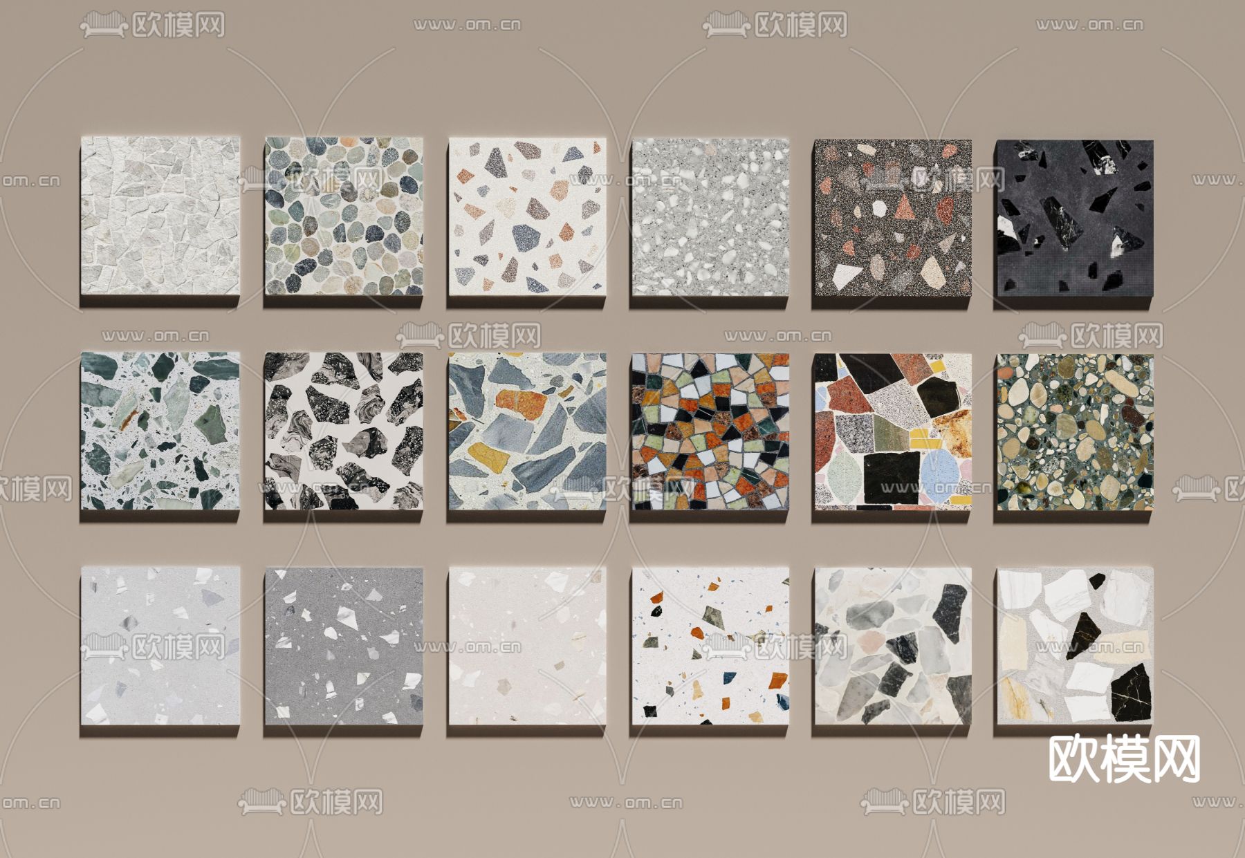 水磨石护墙板 墙饰板 背景墙3d模型下载