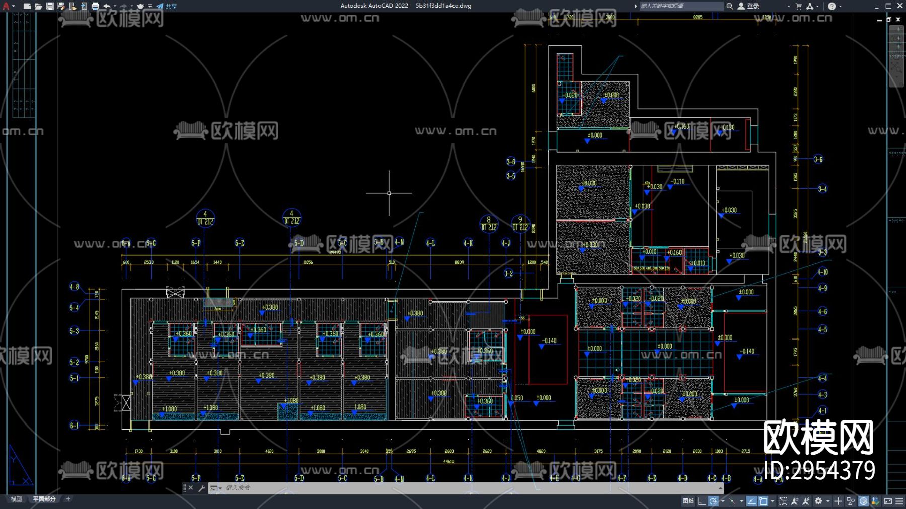酒店客房 酒店空间布局 客房 标间 大床房 酒店cad施工图下载（渲染图4）