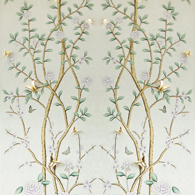  新中式花鸟墙纸 墙布贴图 