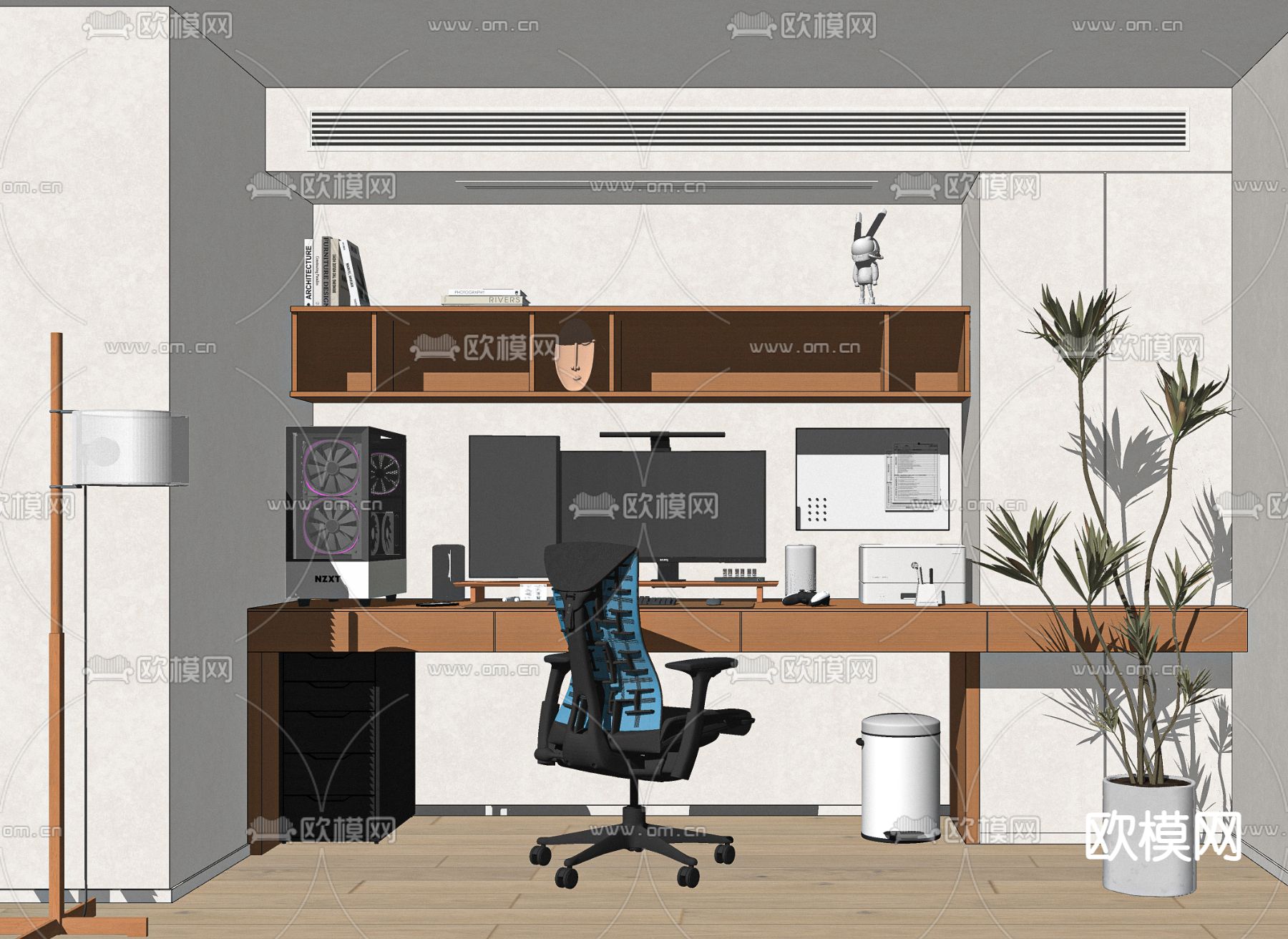 中古风电竞室su模型下载（渲染图1）