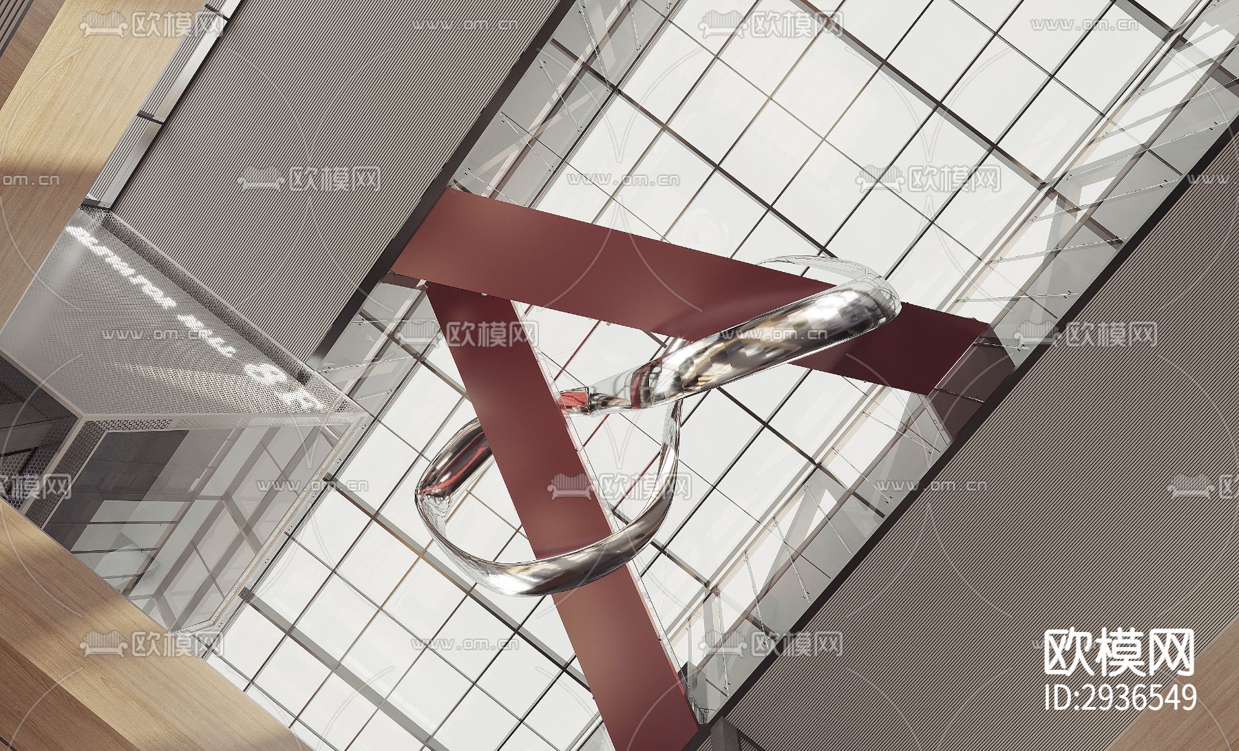 现代商务大堂效果图下载（渲染图5）