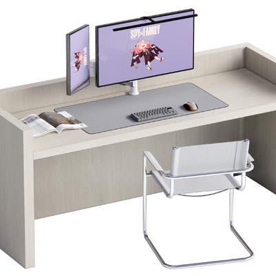  现代电脑桌 办公桌su模型 