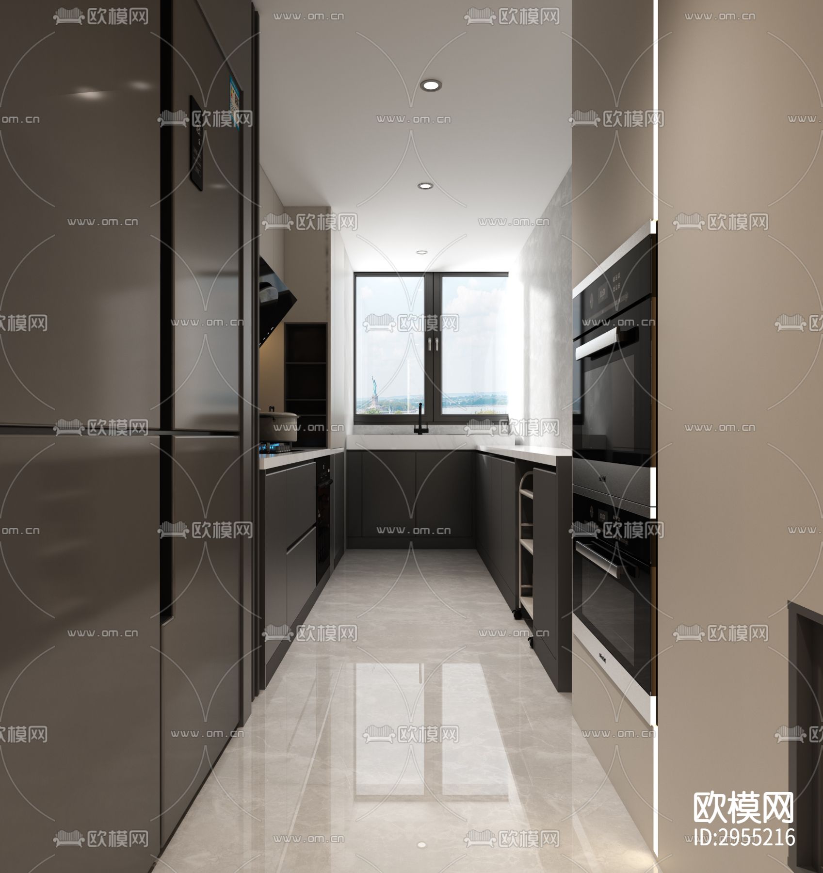 现代平层效果图下载（渲染图11）