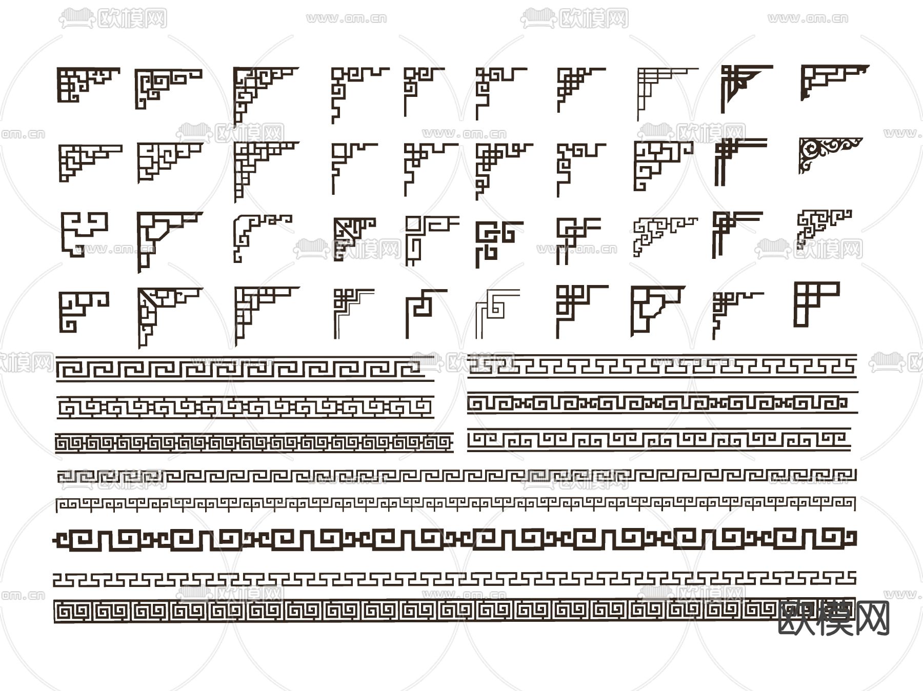 中式线条 角线su模型下载（渲染图2）
