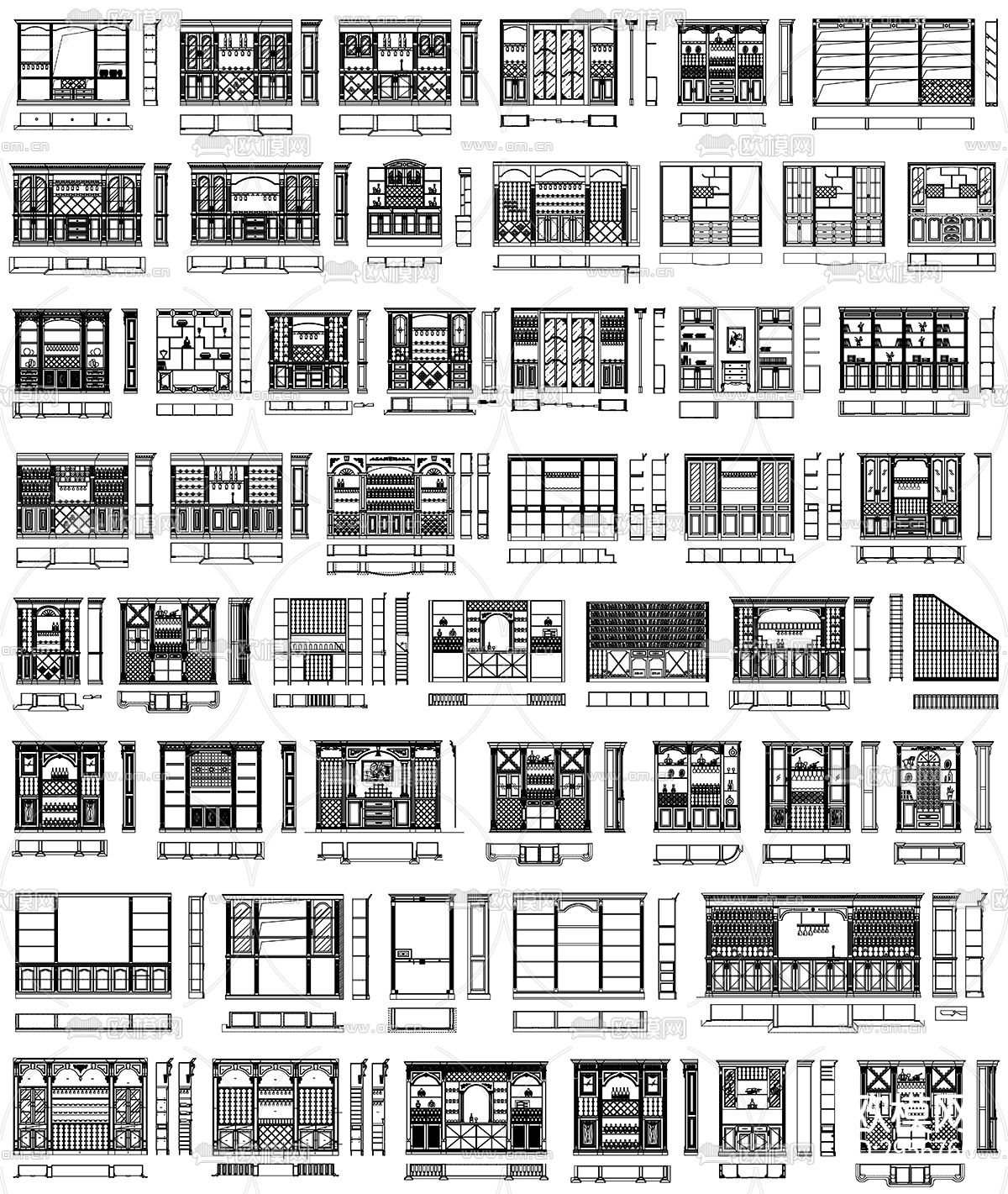 酒窖酒柜设计素材cad图库下载（渲染图4）
