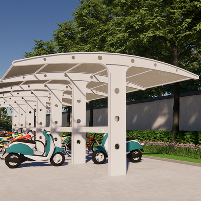  非机动车棚 单车棚su模型 