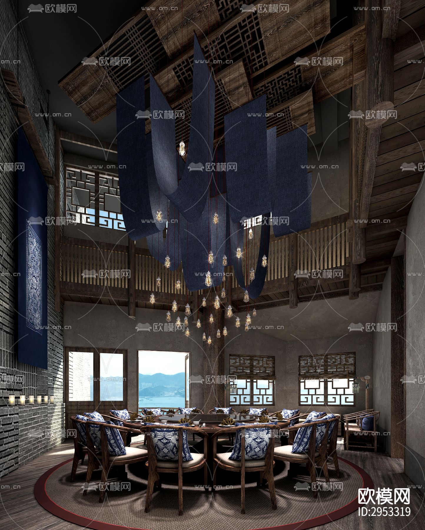 新中式温泉酒店效果图下载（渲染图10）