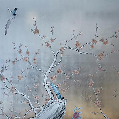  新中式墙纸 墙画 墙布贴图 