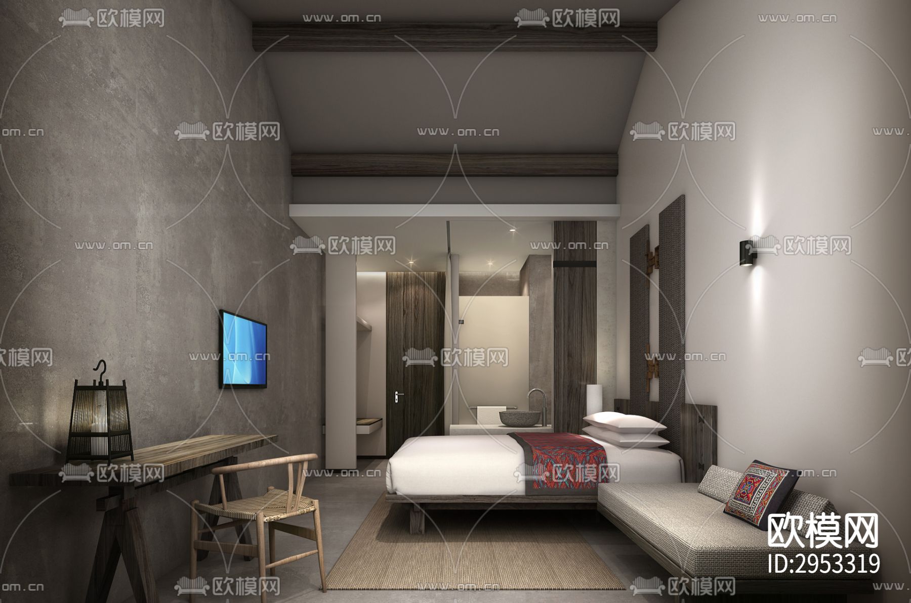 新中式温泉酒店效果图下载（渲染图7）