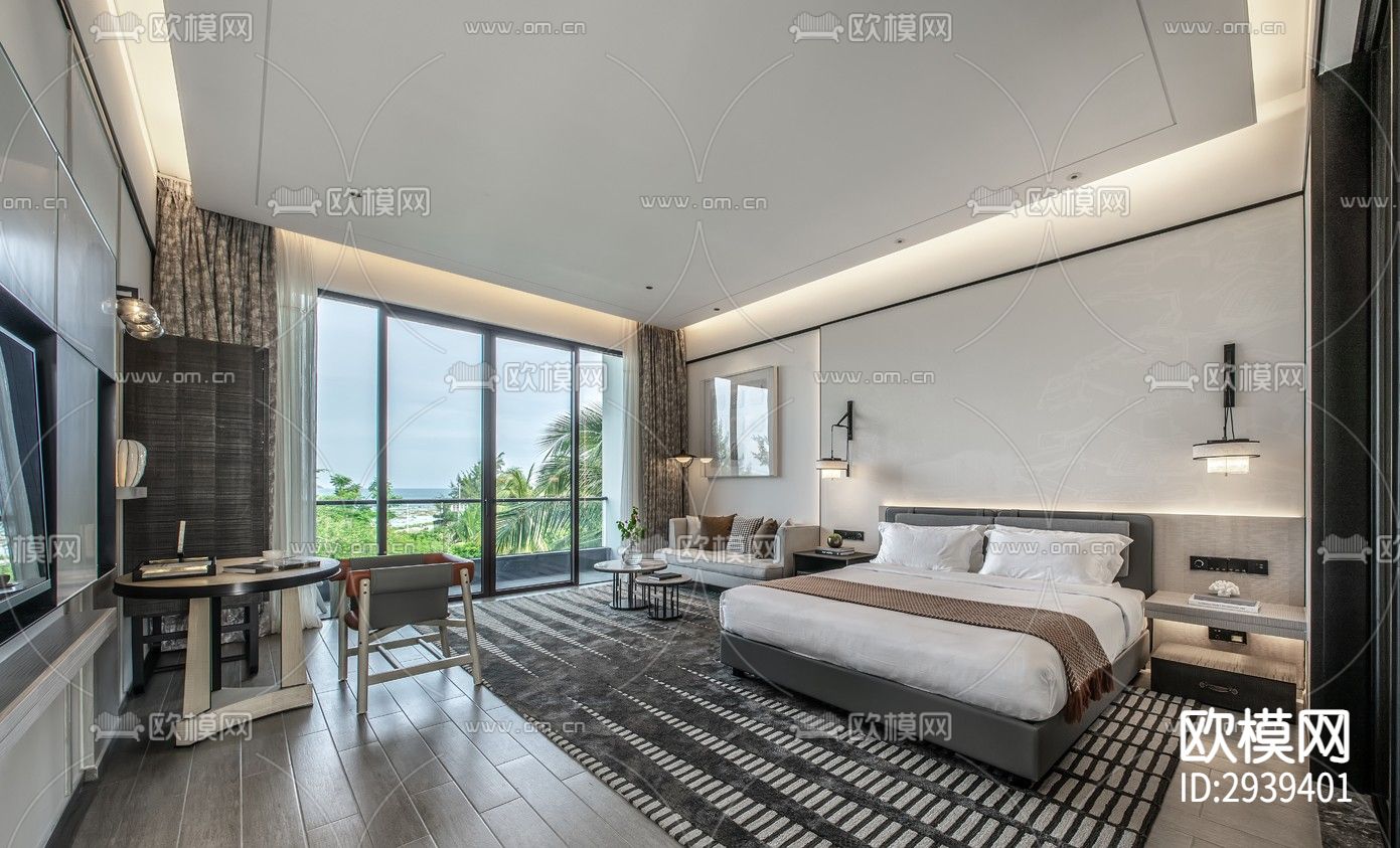 新中式酒店民宿效果图下载（渲染图17）