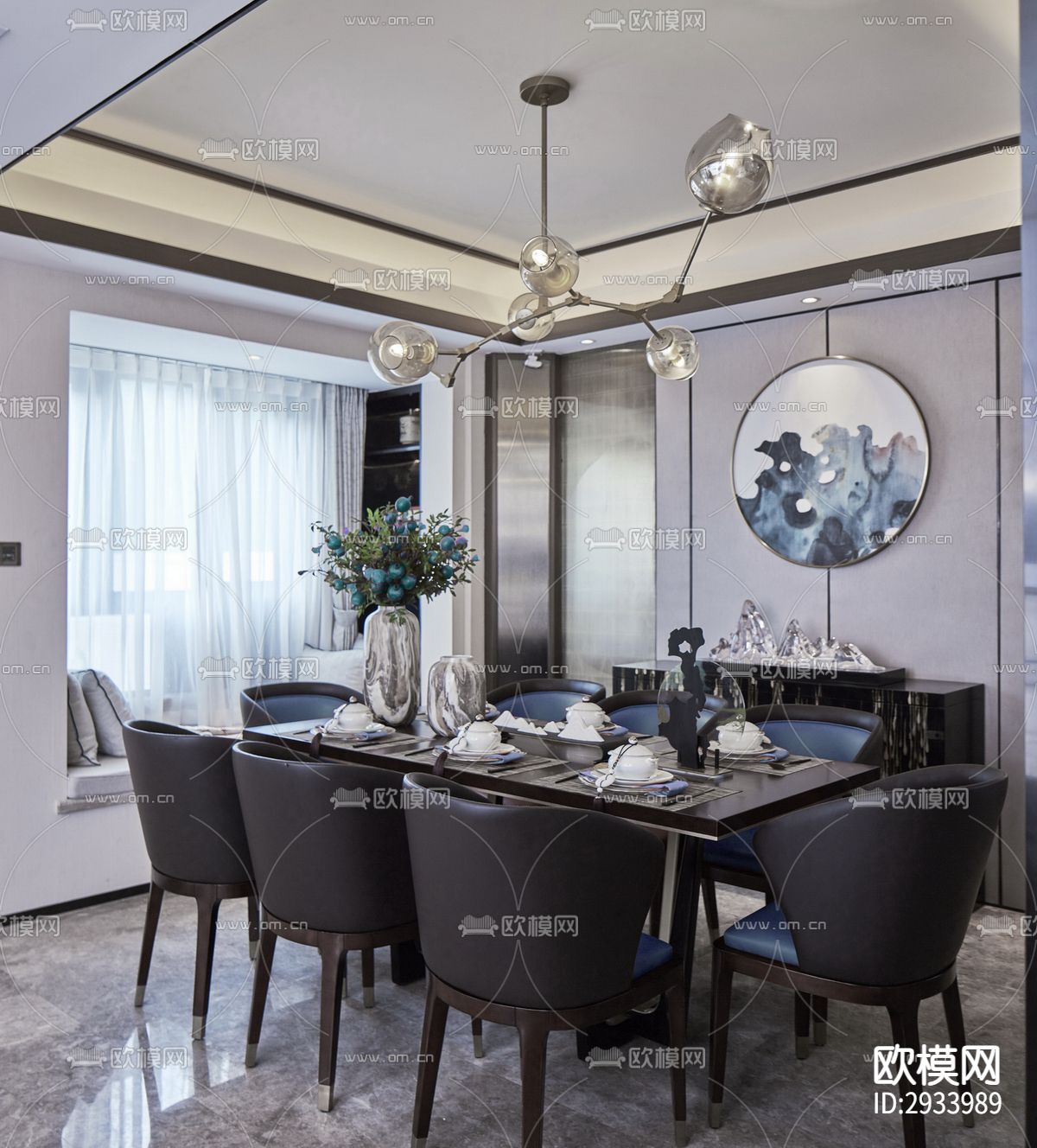 新中式别墅效果图下载（渲染图7）