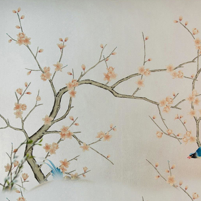  中式花鸟墙纸 墙布贴图 