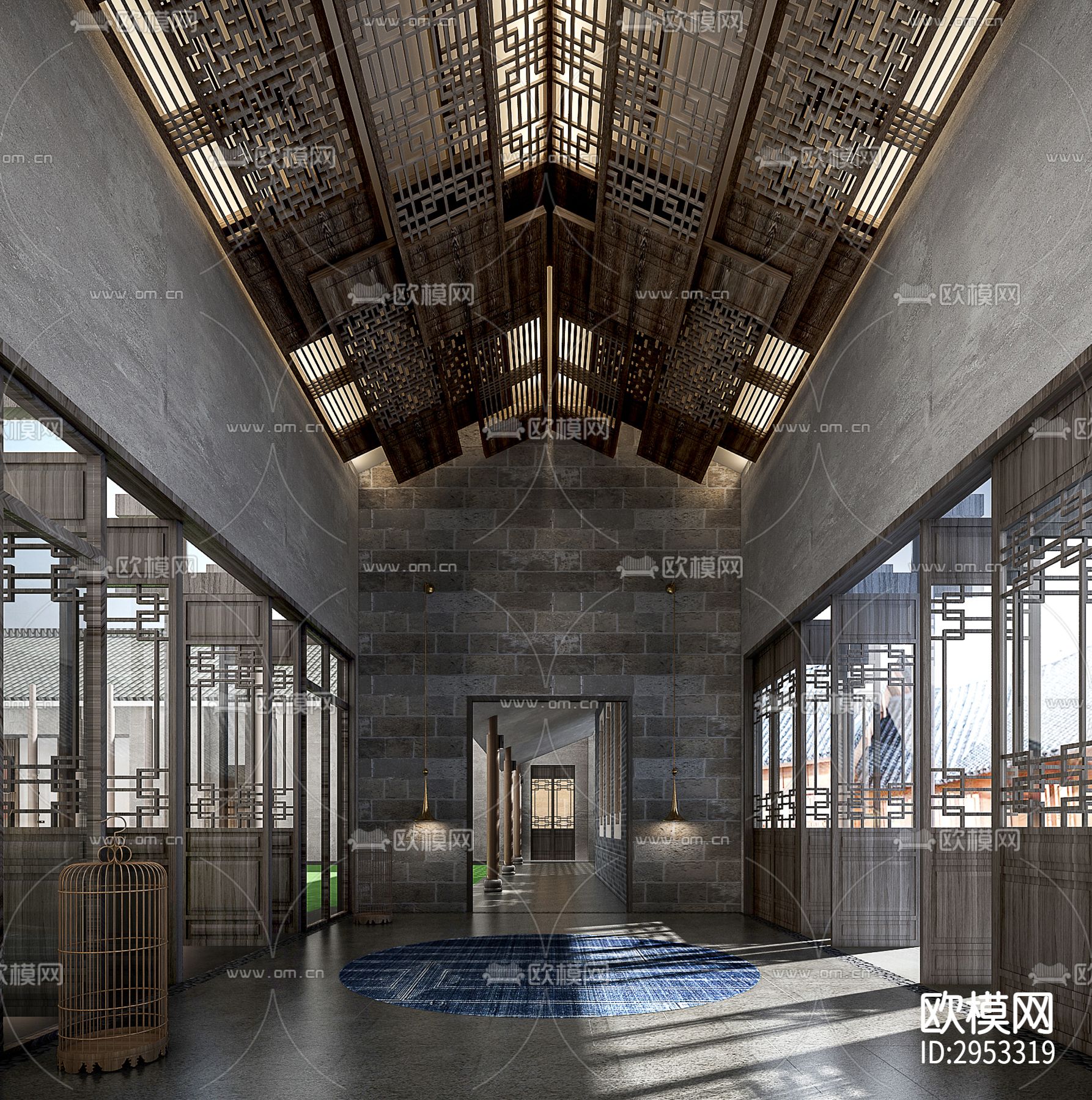 新中式温泉酒店效果图下载（渲染图9）