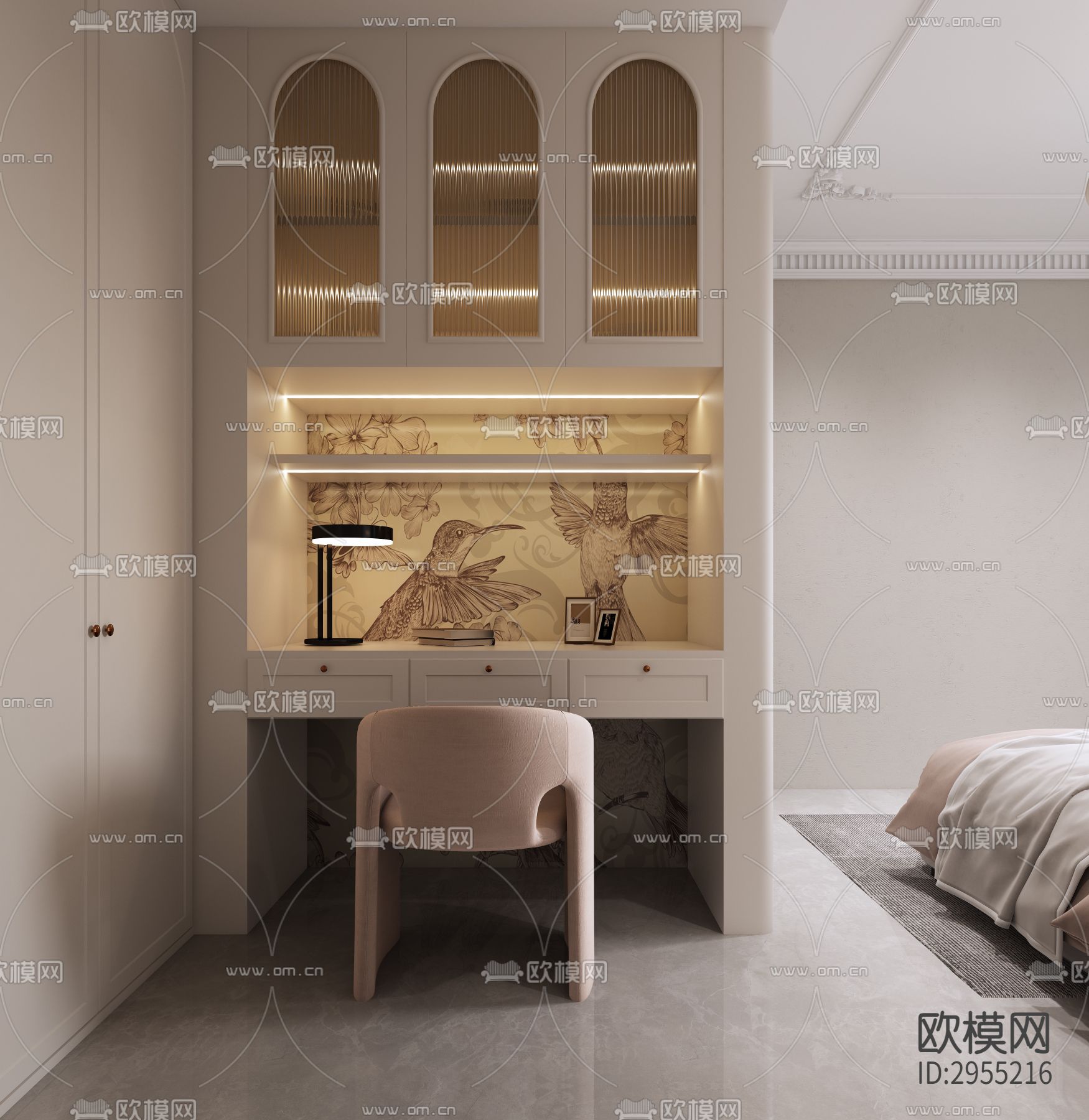 现代平层效果图下载（渲染图12）