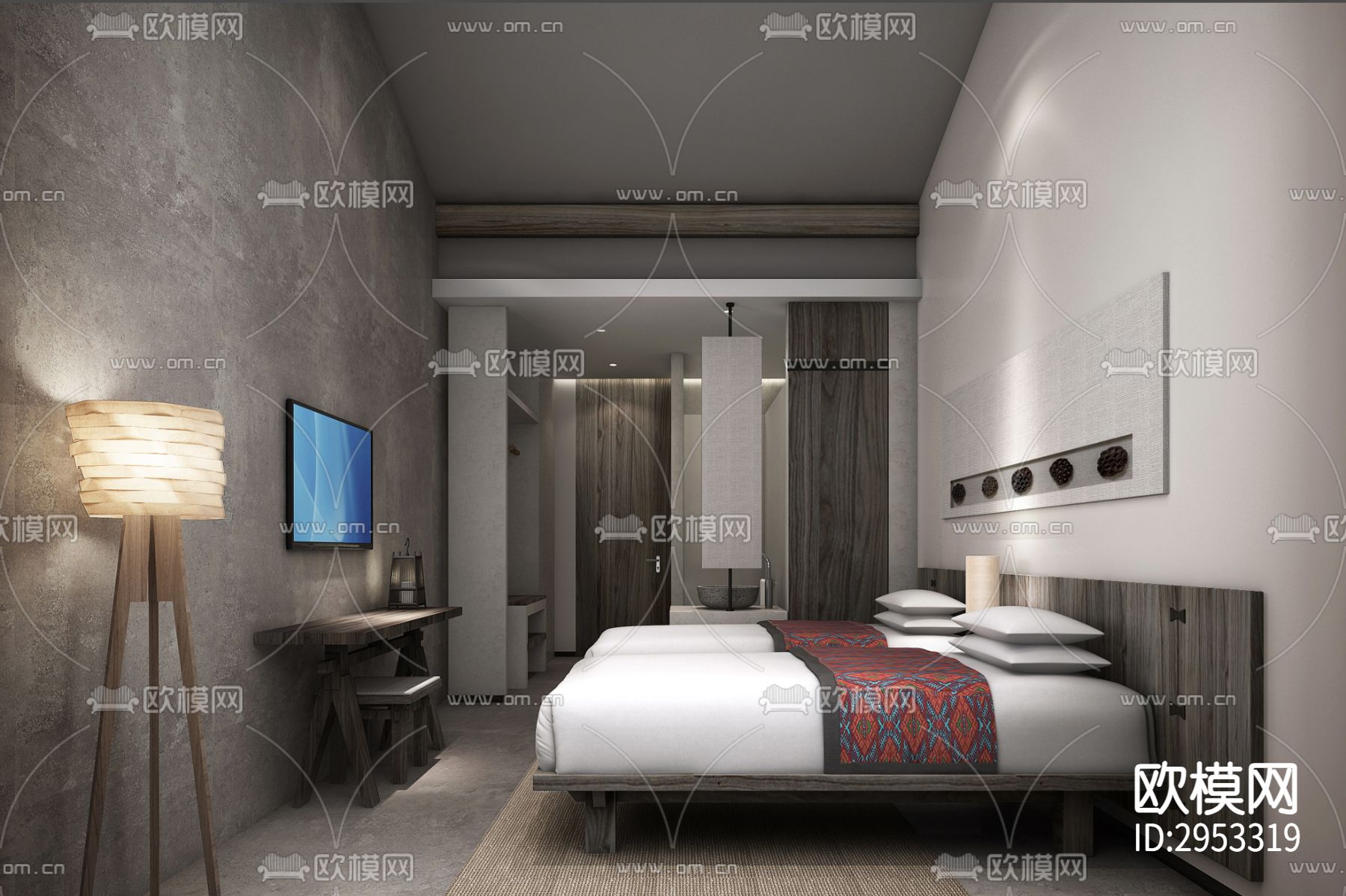 新中式温泉酒店效果图下载（渲染图4）