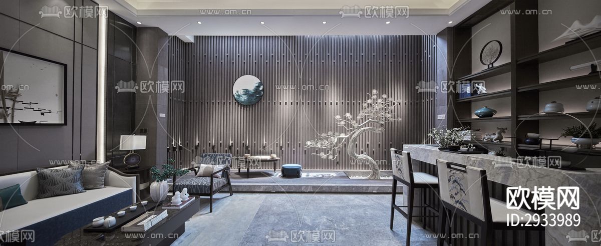 新中式别墅效果图下载（渲染图15）