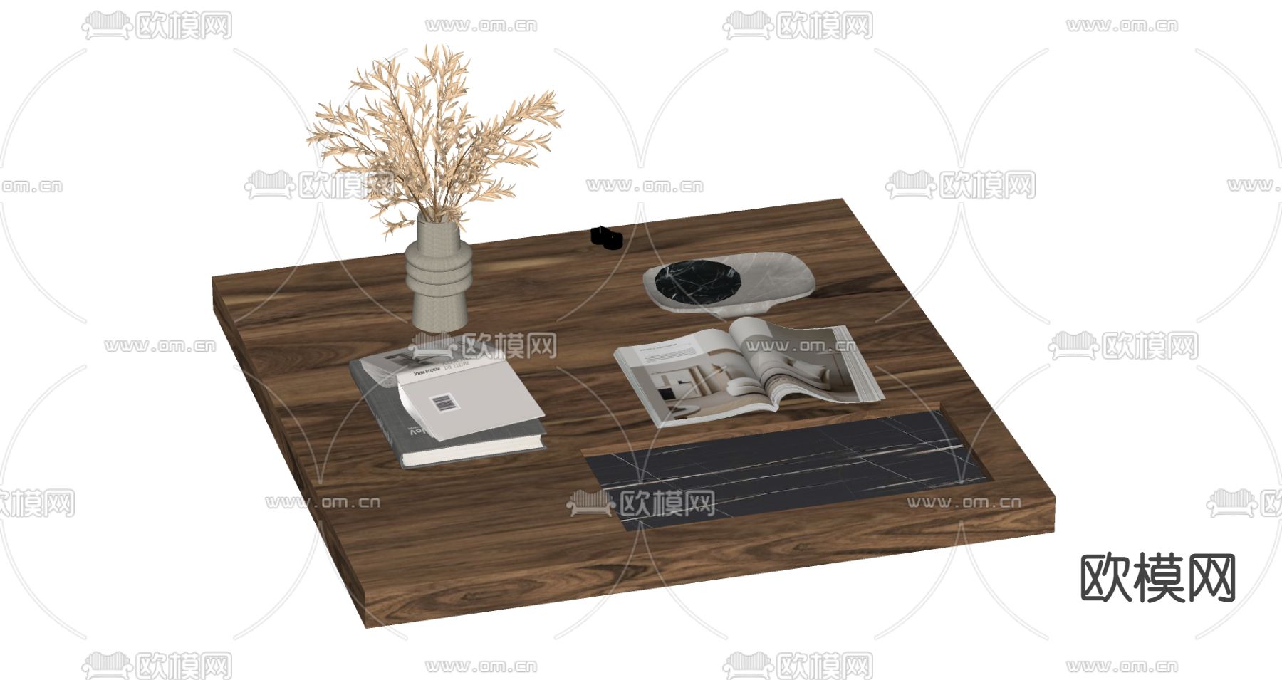 侘寂茶几su模型下载（渲染图1）