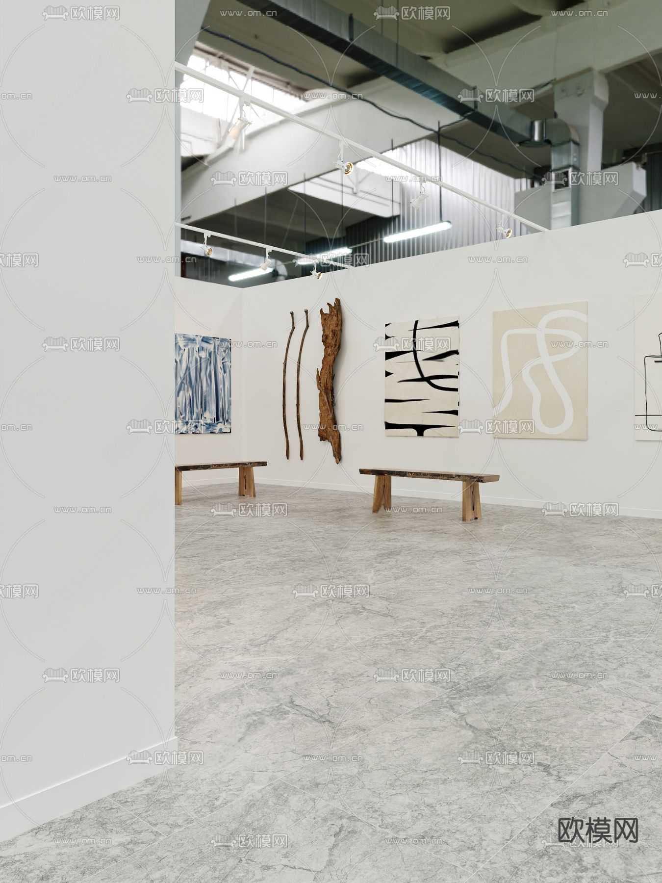 艺术展厅 美术馆su模型下载（渲染图4）