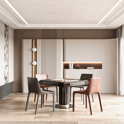  现代棋牌室 麻将室su模型 