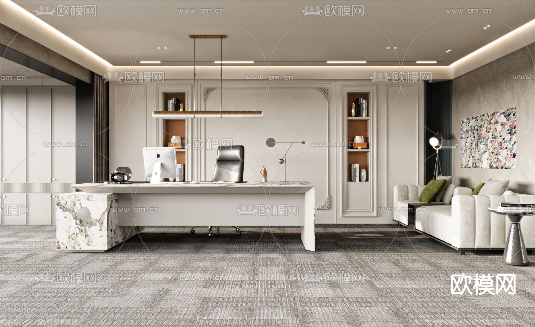 总经理室 董事长室3d模型下载