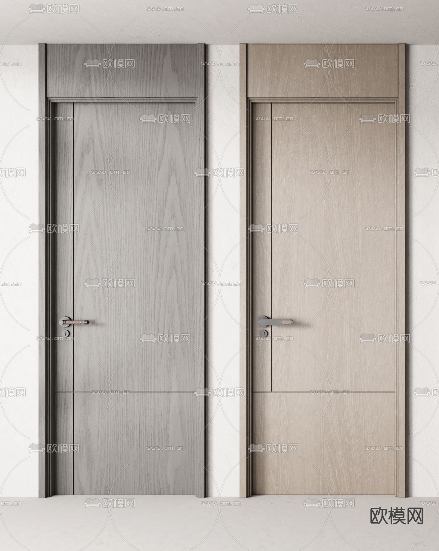 现代单开门 卧室门 通顶门 木门 房门su模型
