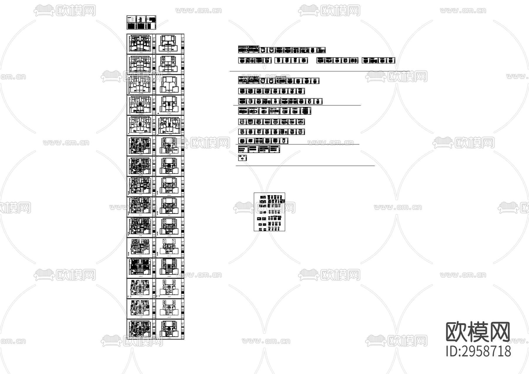 中式风格别墅家装cad施工图下载（渲染图1）