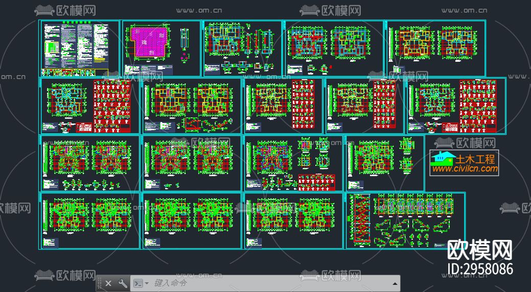 26层主宅cad平面图下载