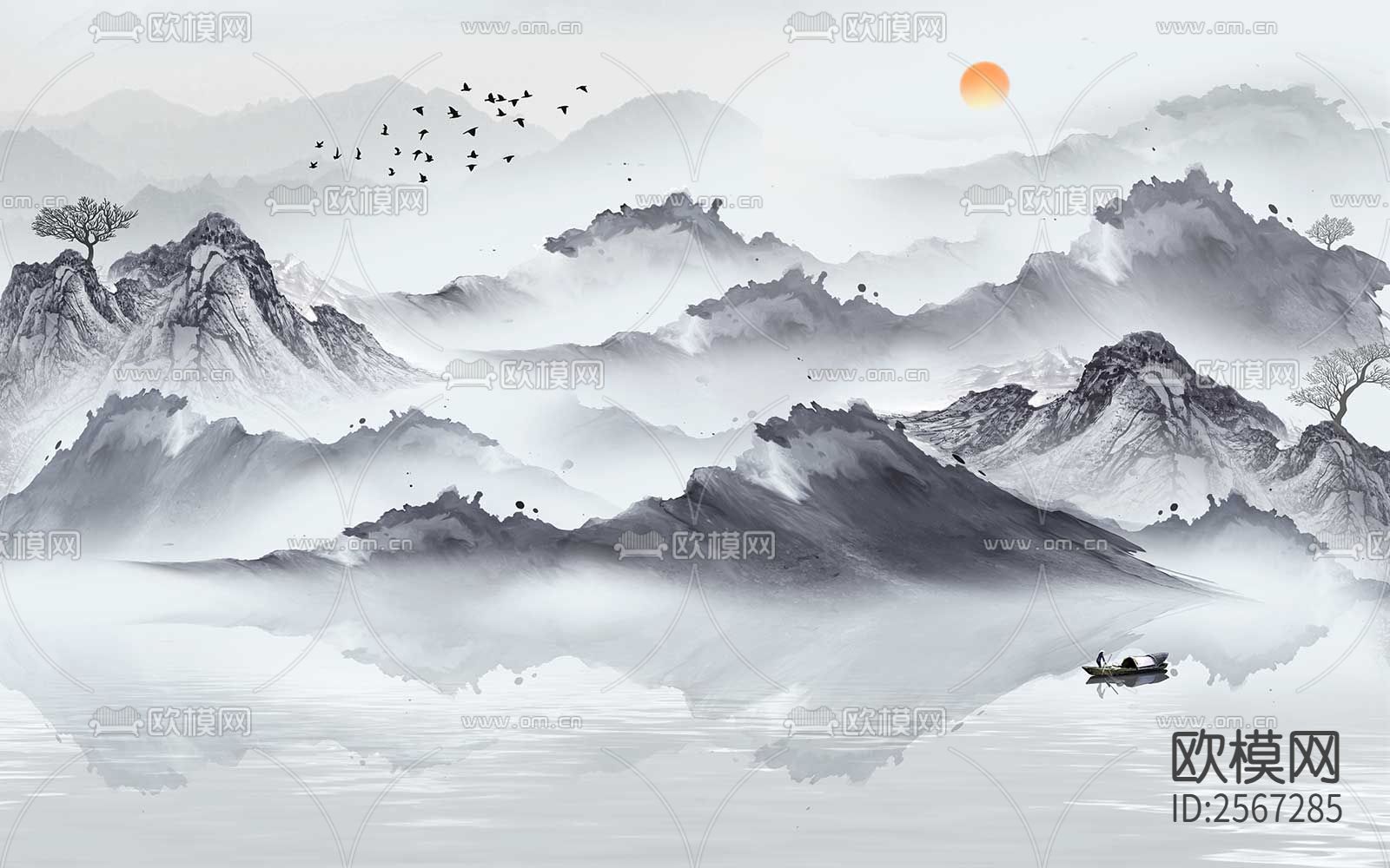 新中式壁纸下载（渲染图8）