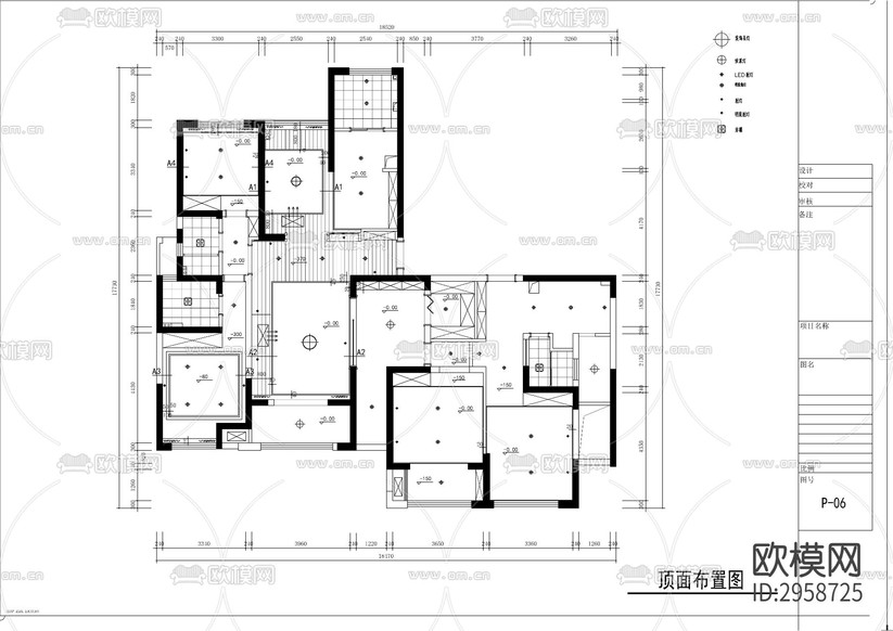 中式風(fēng)格平層cad施工圖下載(渲染圖3)