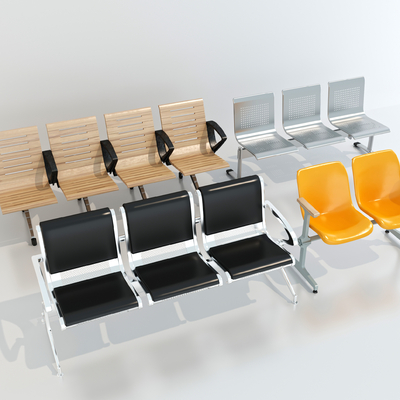  等候椅 公共排椅su模型 