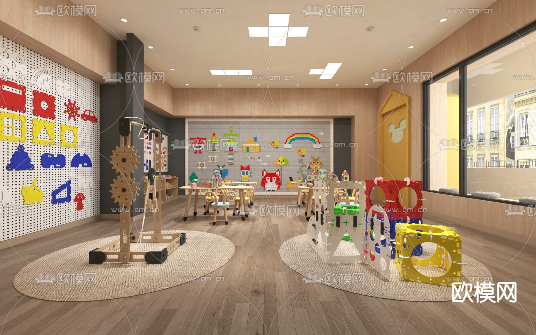 乐高教室 积木构建室3d模型下载（渲染图2）