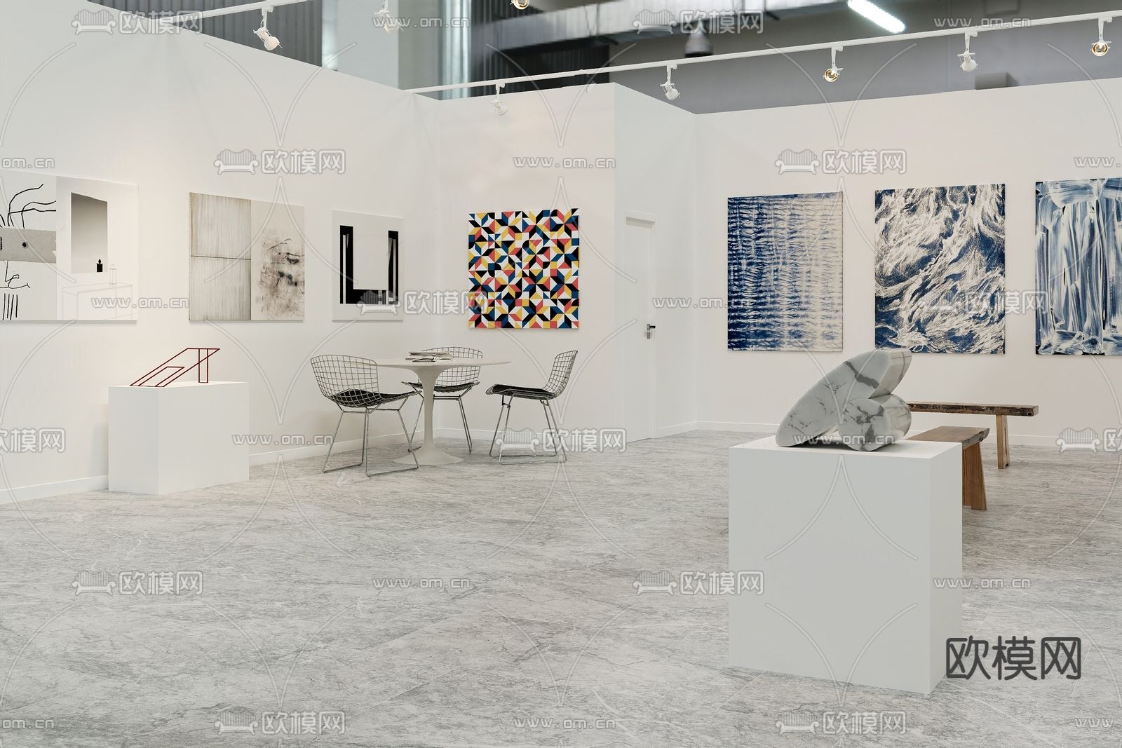 艺术展厅 美术馆su模型下载（渲染图1）