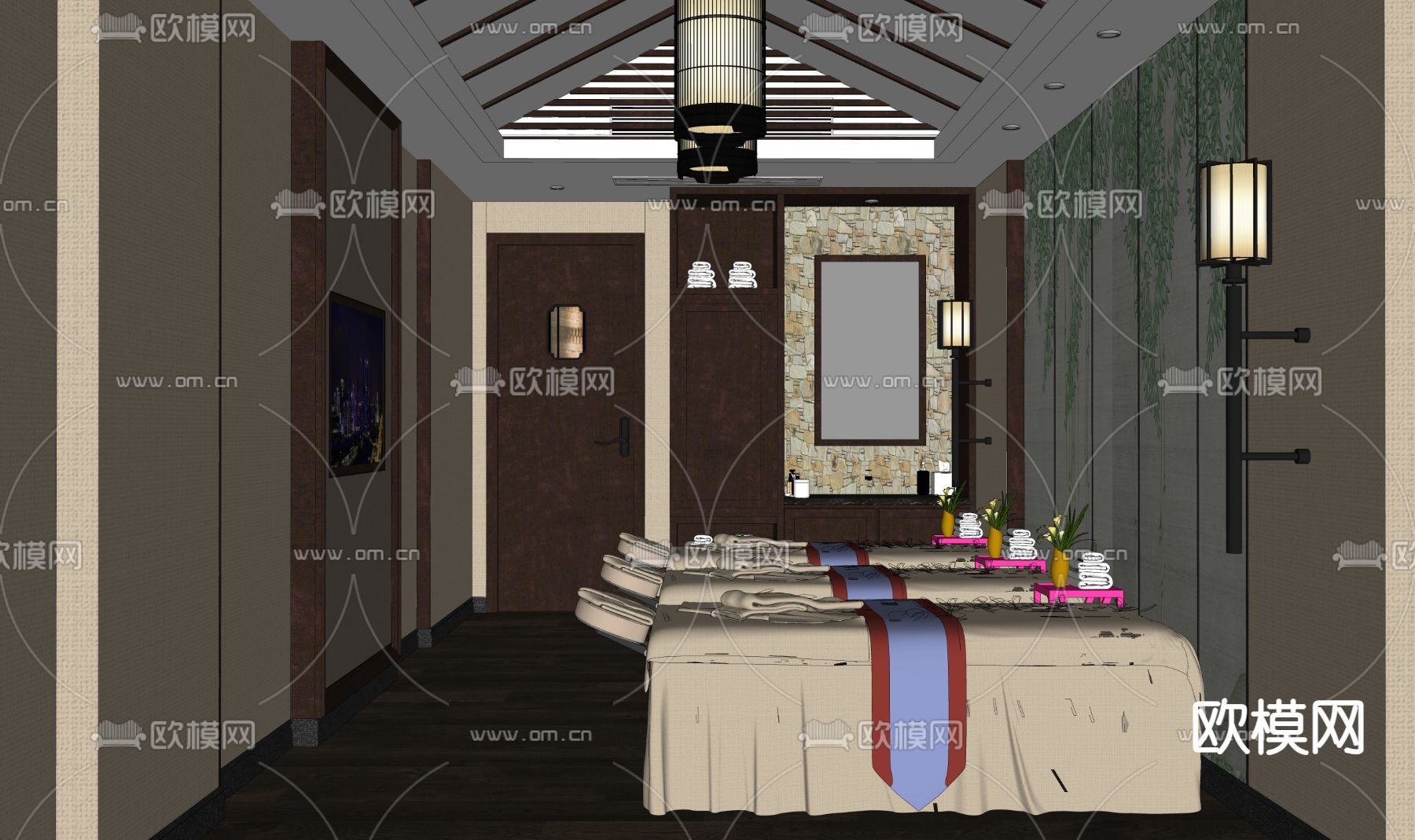 美容SPA包间su模型下载（渲染图1）