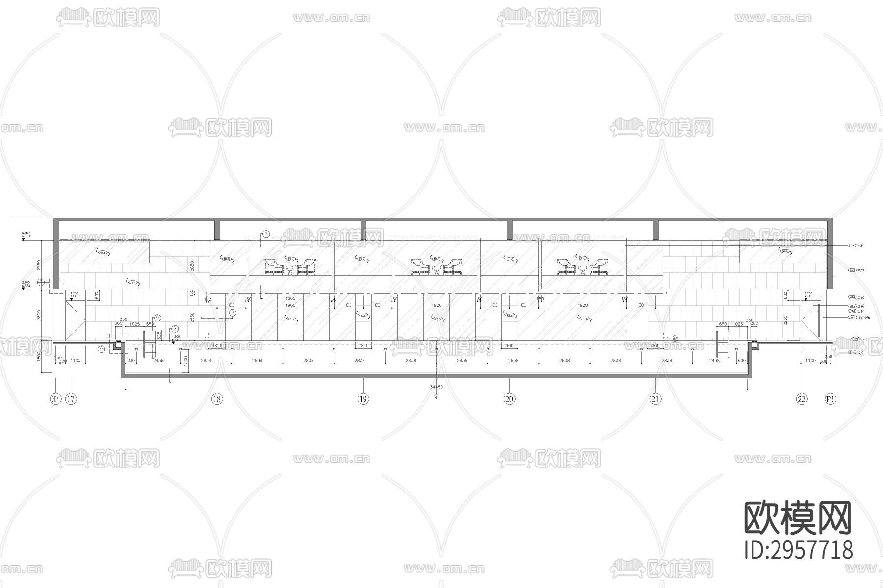 天津富力会所cad施工图下载（渲染图5）