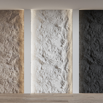 毛石背景墙su模型