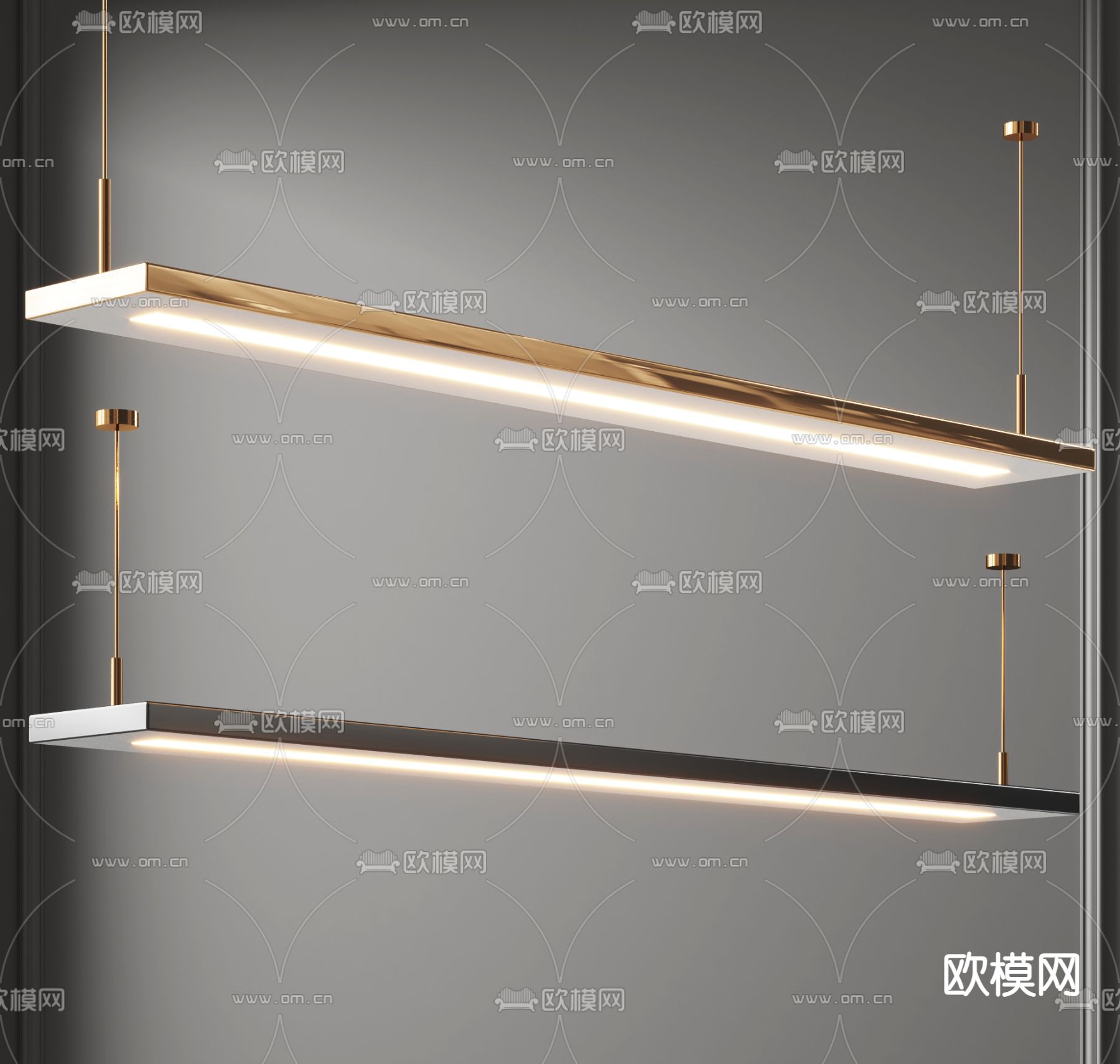 餐厅吊灯 一字型吊灯su模型下载（渲染图1）