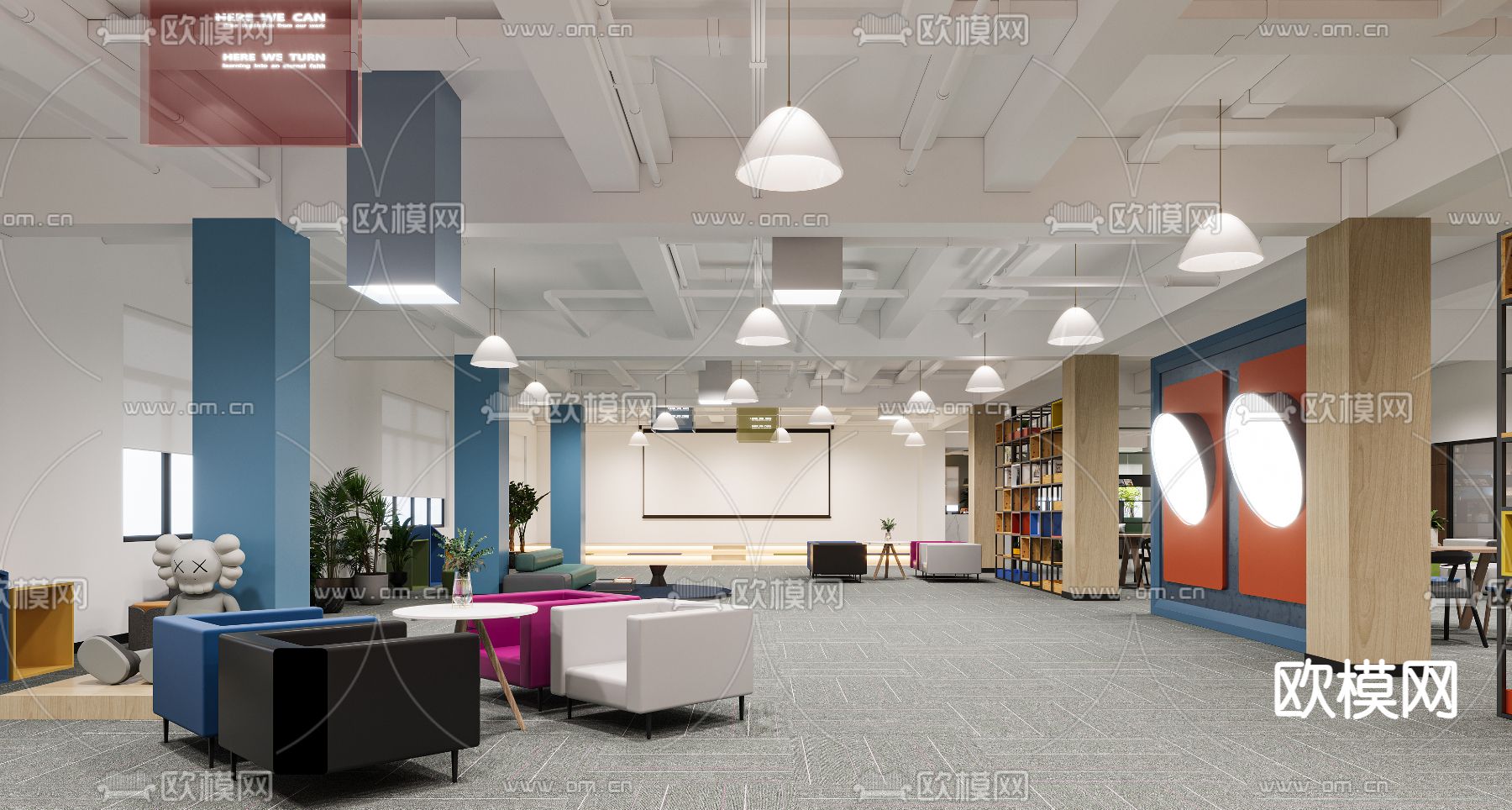 办公室休息区 茶水间 展厅3d模型下载（渲染图2）