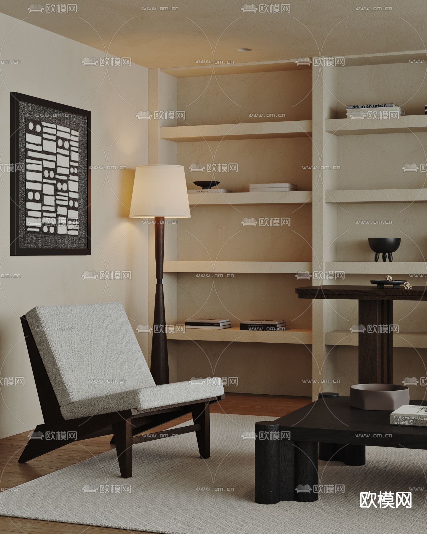 侘寂休闲室 娱乐室 会客室3d模型下载（渲染图2）