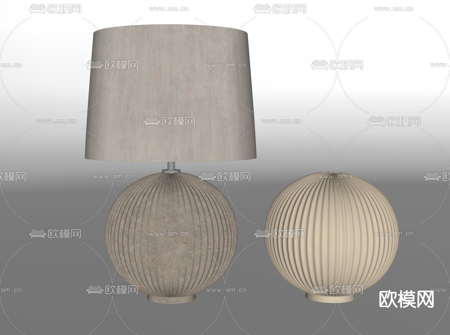 台灯 陶灯su模型下载（渲染图2）