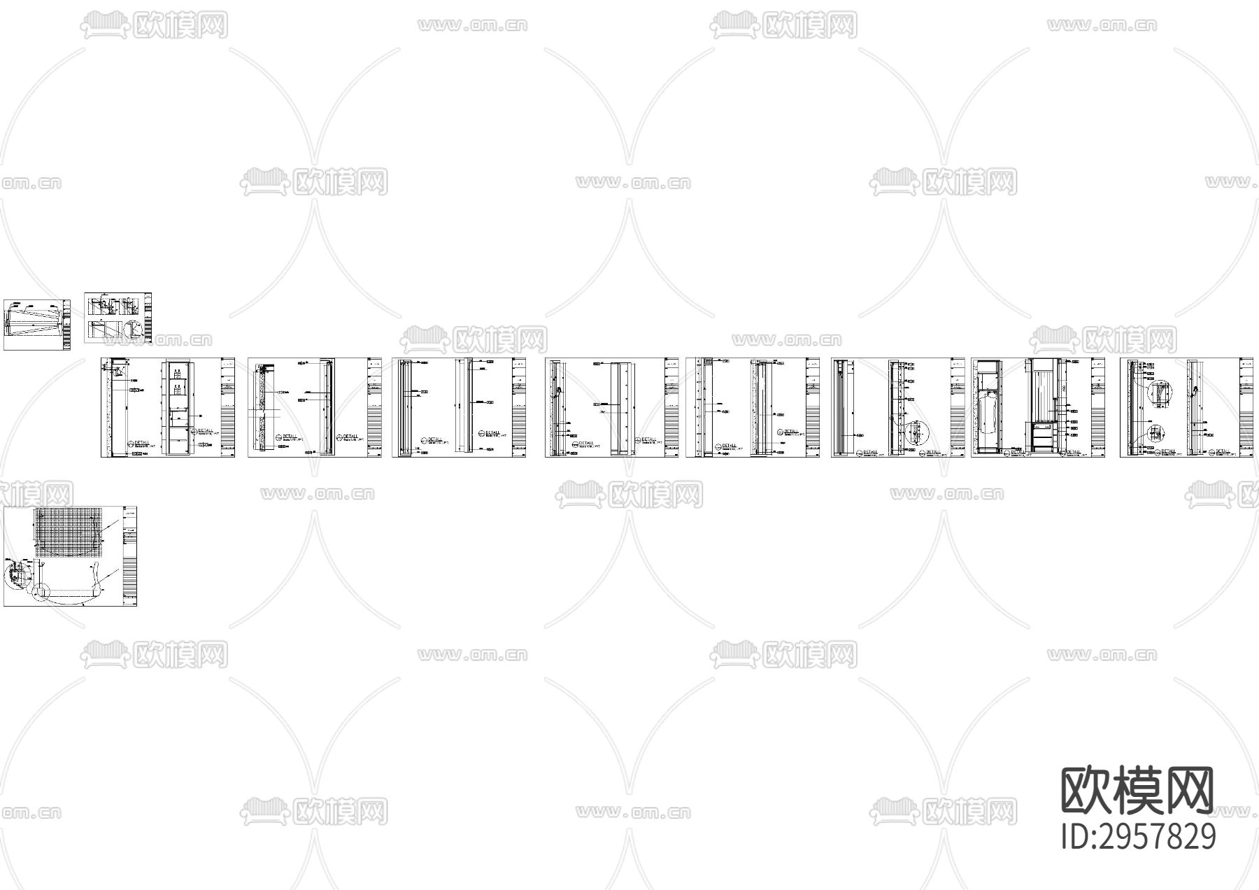 餐厅墙身cad大样图下载（渲染图4）
