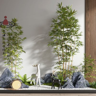  微地形 植物堆 室内造景su模型 