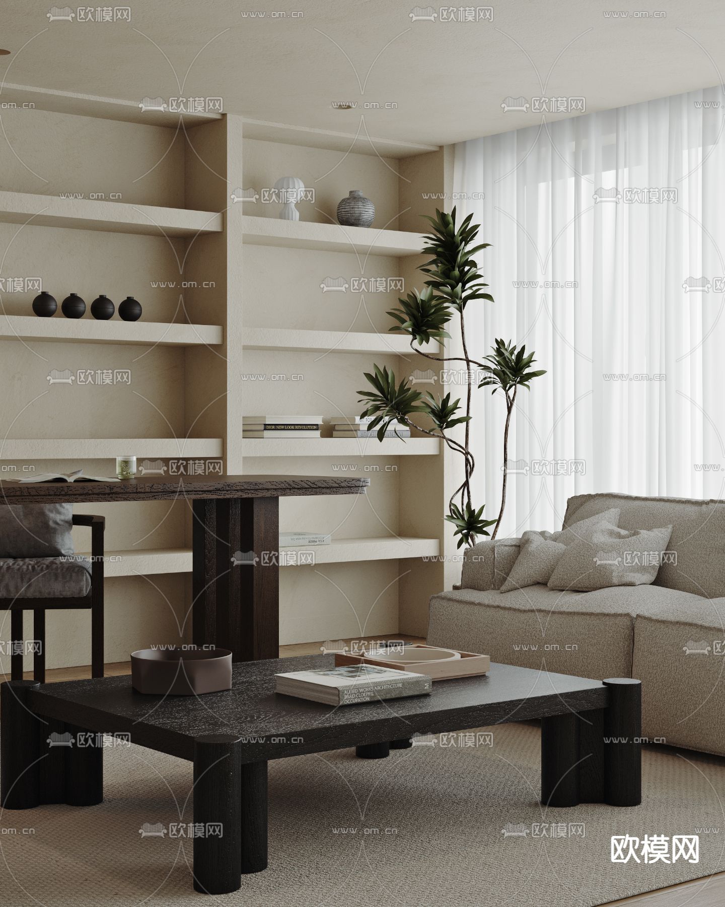 侘寂休闲室 娱乐室 会客室3d模型下载（渲染图5）