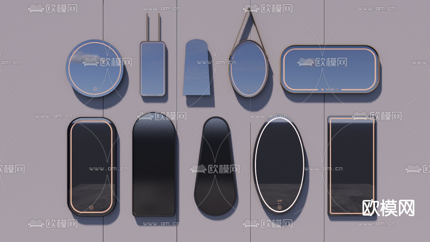 镜子 挂镜 浴室镜su模型下载（渲染图1）