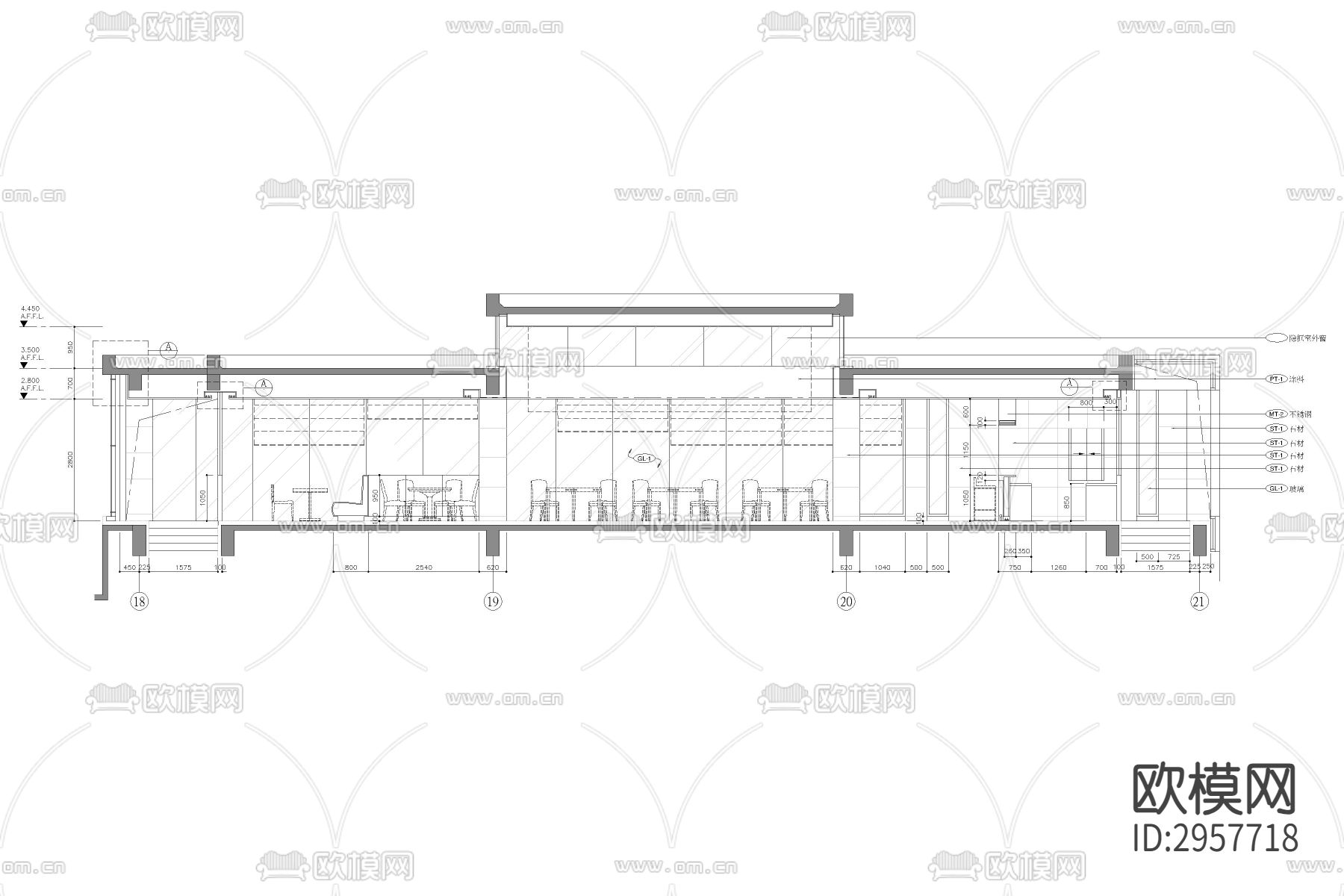 天津富力会所cad施工图下载（渲染图3）