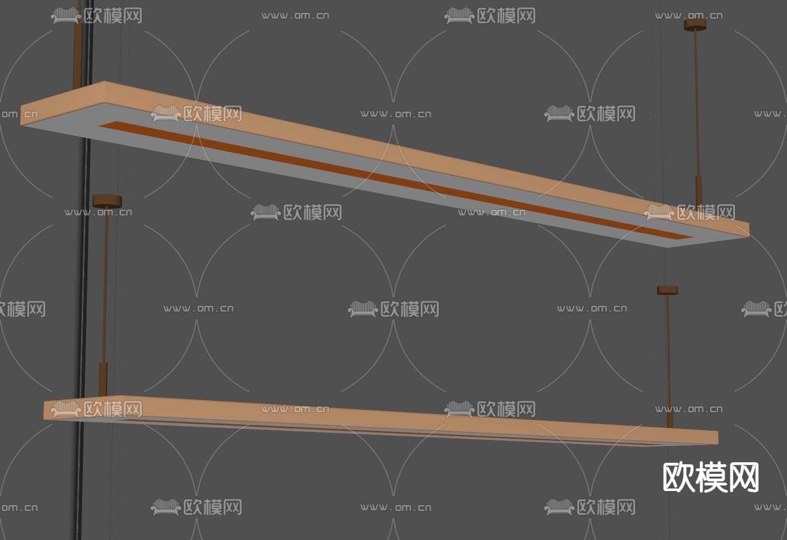餐厅吊灯 一字型吊灯su模型下载（渲染图2）