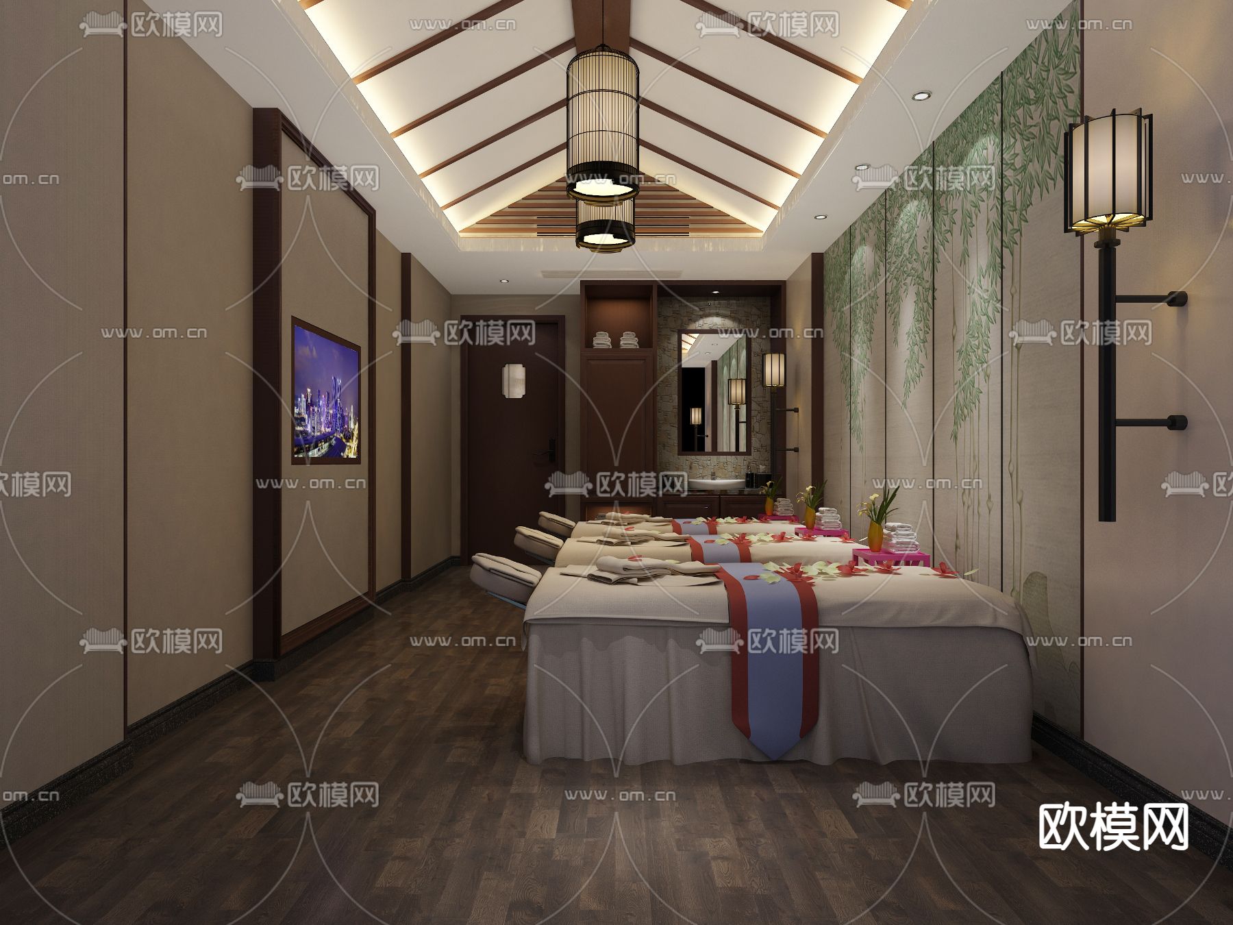 美容SPA包间su模型下载（渲染图2）